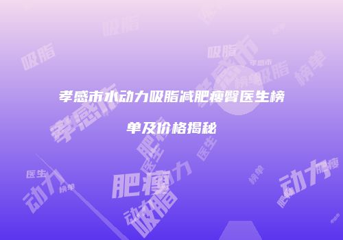 孝感市水动力吸脂减肥瘦臀医生榜单及价格揭秘