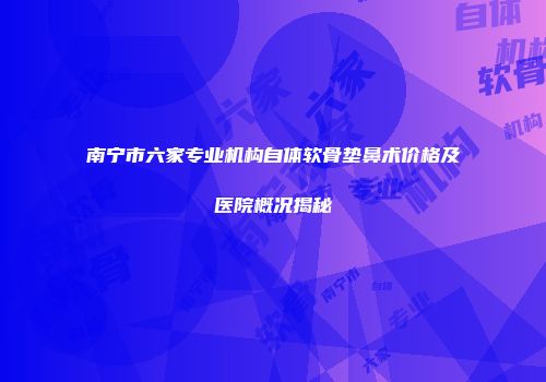 南宁市六家专业机构自体软骨垫鼻术价格及医院概况揭秘