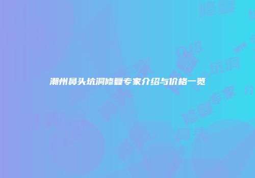 潮州鼻头坑洞修复专家介绍与价格一览