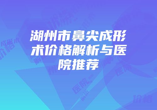 湖州市鼻尖成形术价格解析与医院推荐