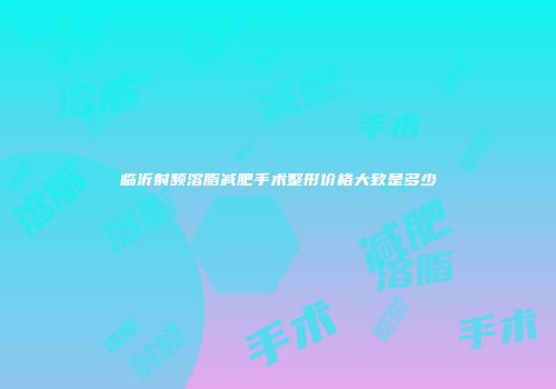 临沂射频溶脂减肥手术整形价格大致是多少