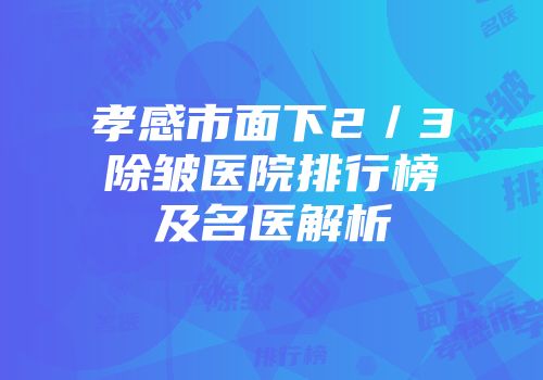 孝感市面下2／3除皱医院排行榜及名医解析
