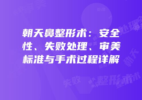 朝天鼻整形术：安全性、失败处理、审美标准与手术过程详解