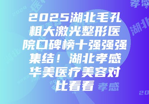 2025湖北毛孔粗大激光整形医院口碑榜十强强强集结！湖北孝感华美医疗美容对比看看