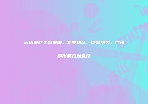 宸山医疗美容医院：专业团队、温馨服务，广州整形美容新选择