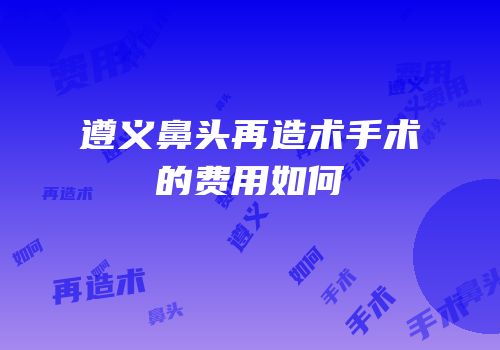遵义鼻头再造术手术的费用如何