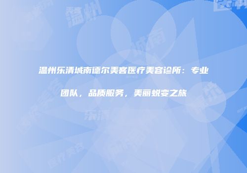 温州乐清城南德尔美客医疗美容诊所：专业团队，品质服务，美丽蜕变之旅