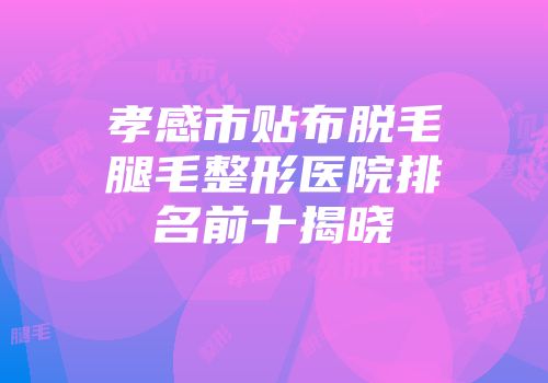孝感市贴布脱毛腿毛整形医院排名前十揭晓