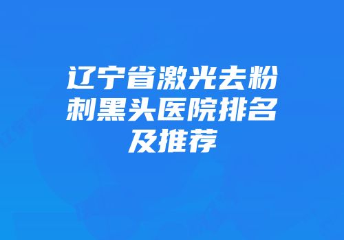 辽宁省激光去粉刺黑头医院排名及推荐