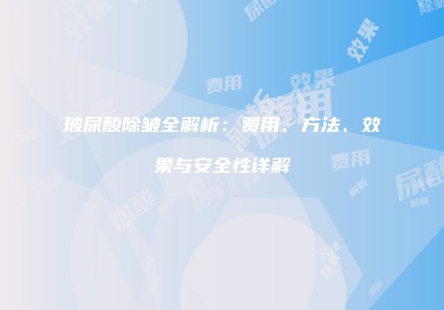 玻尿酸除皱全解析：费用、方法、效果与安全性详解