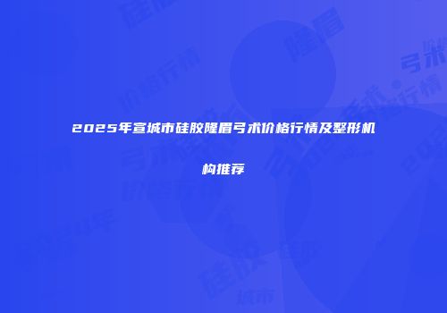 2025年宣城市硅胶隆眉弓术价格行情及整形机构推荐