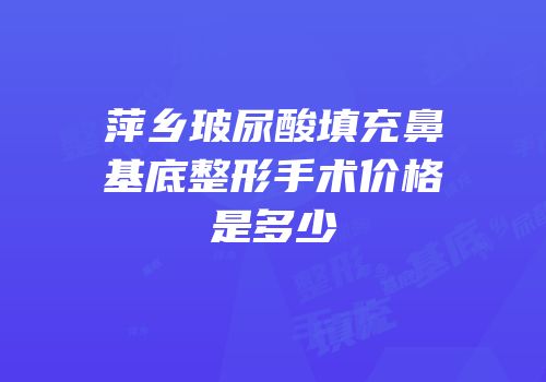 萍乡玻尿酸填充鼻基底整形手术价格是多少