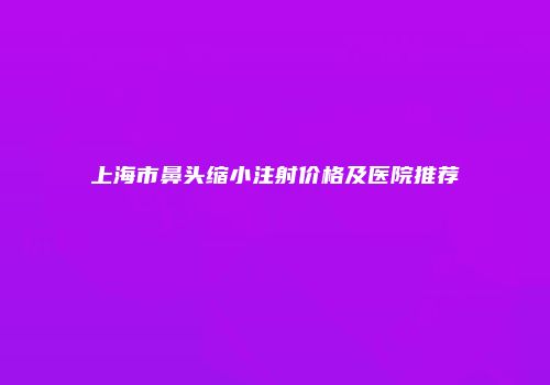 上海市鼻头缩小注射价格及医院推荐