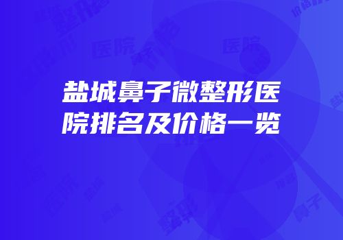 盐城鼻子微整形医院排名及价格一览