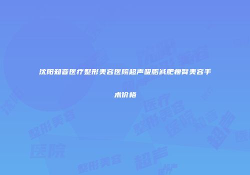 沈阳知音医疗整形美容医院超声吸脂减肥瘦臀美容手术价格