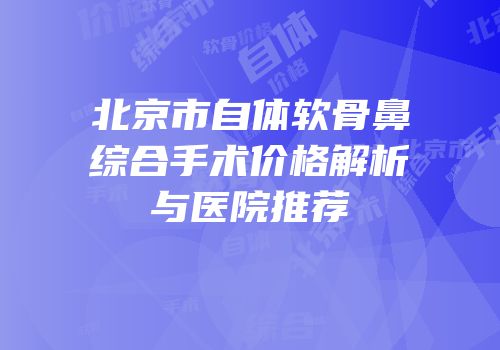 北京市自体软骨鼻综合手术价格解析与医院推荐