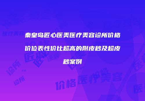 秦皇岛匠心医美医疗美容诊所价格价位表性价比超高的附皮秒及超皮秒案例