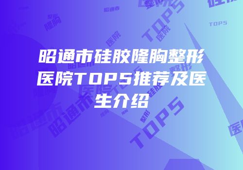昭通市硅胶隆胸整形医院TOP5推荐及医生介绍