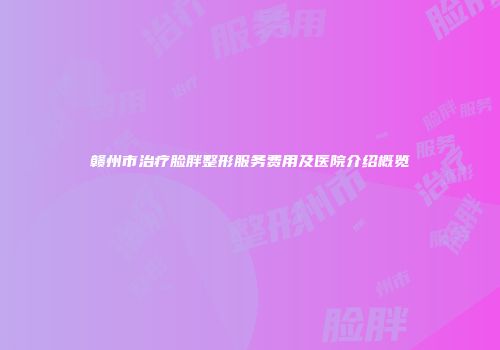 赣州市治疗脸胖整形服务费用及医院介绍概览