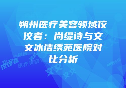 朔州医疗美容领域佼佼者：尚缇诗与文文冰洁绣苑医院对比分析