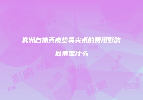 株洲自体真皮垫鼻尖术的费用影响因素是什么