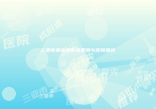 三亚市鼻尖成形术费用与医院推荐