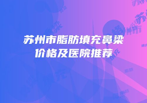 苏州市脂肪填充鼻梁价格及医院推荐