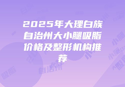 2025年大理白族自治州大小腿吸脂价格及整形机构推荐