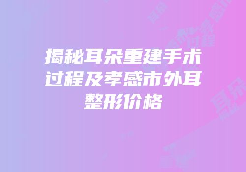 揭秘耳朵重建手术过程及孝感市外耳整形价格