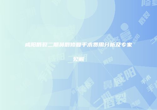 咸阳唇裂二期鼻唇修复手术费用分析及专家见解