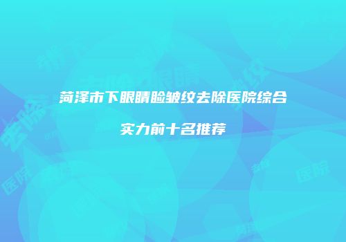 菏泽市下眼睛睑皱纹去除医院综合实力前十名推荐