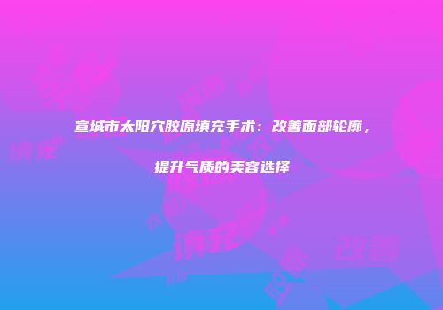 宣城市太阳穴胶原填充手术：改善面部轮廓，提升气质的美容选择
