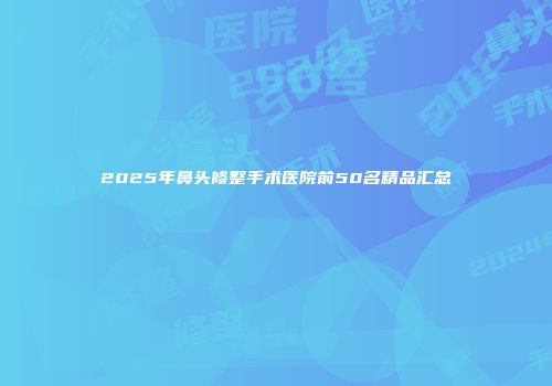 2025年鼻头修整手术医院前50名精品汇总