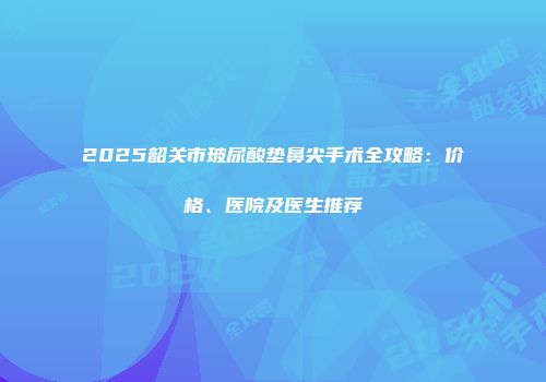 2025韶关市玻尿酸垫鼻尖手术全攻略：价格、医院及医生推荐