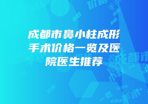成都市鼻小柱成形手术价格一览及医院医生推荐