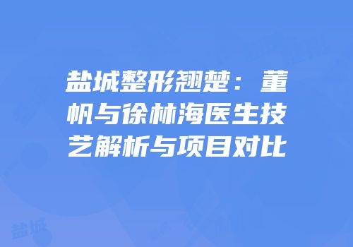 盐城整形翘楚：董帆与徐林海医生技艺解析与项目对比