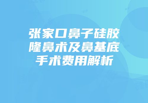 张家口鼻子硅胶隆鼻术及鼻基底手术费用解析