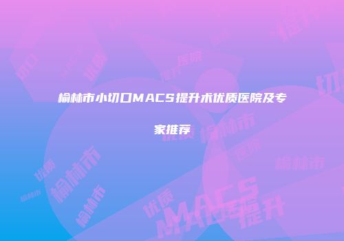 榆林市小切口MACS提升术优质医院及专家推荐