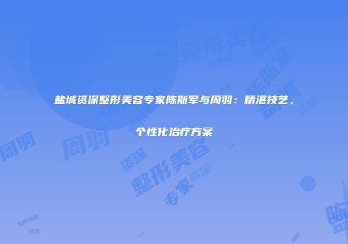 盐城资深整形美容专家陈斯军与周羽：精湛技艺，个性化治疗方案
