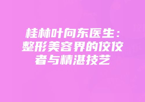 桂林叶向东医生：整形美容界的佼佼者与精湛技艺