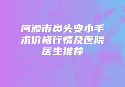 河源市鼻头变小手术价格行情及医院医生推荐