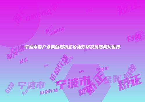 宁波市国产金属自锁矫正价格行情及优质机构推荐