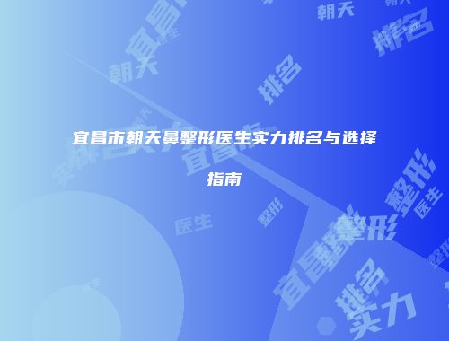 宜昌市朝天鼻整形医生实力排名与选择指南