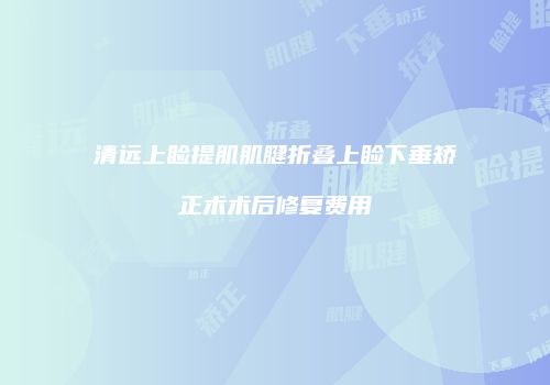 清远上睑提肌肌腱折叠上睑下垂矫正术术后修复费用