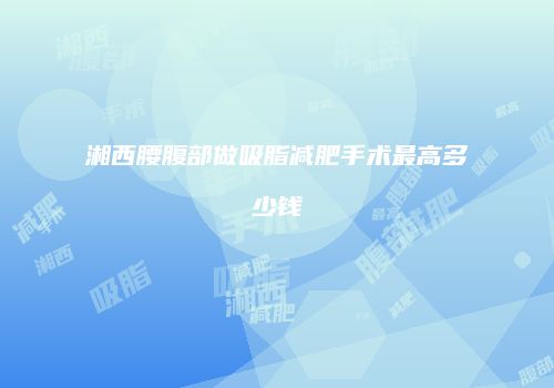 湘西腰腹部做吸脂减肥手术最高多少钱