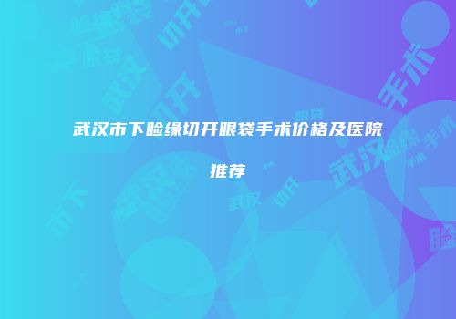 武汉市下睑缘切开眼袋手术价格及医院推荐