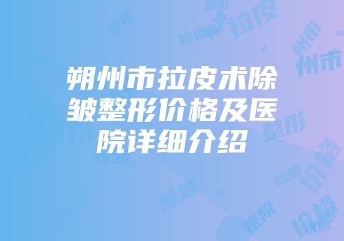朔州市拉皮术除皱整形价格及医院详细介绍