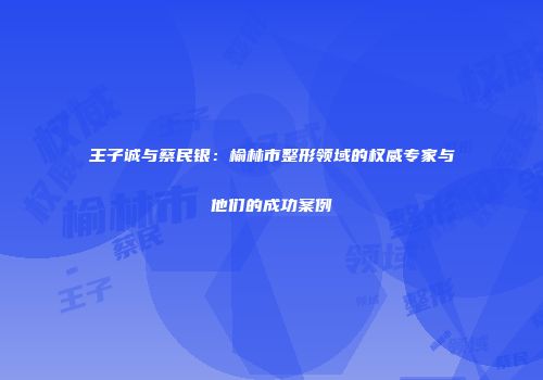 王子诚与蔡民银：榆林市整形领域的权威专家与他们的成功案例
