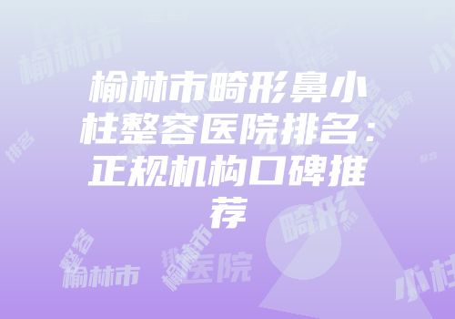 榆林市畸形鼻小柱整容医院排名：正规机构口碑推荐