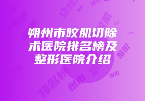 朔州市咬肌切除术医院排名榜及整形医院介绍